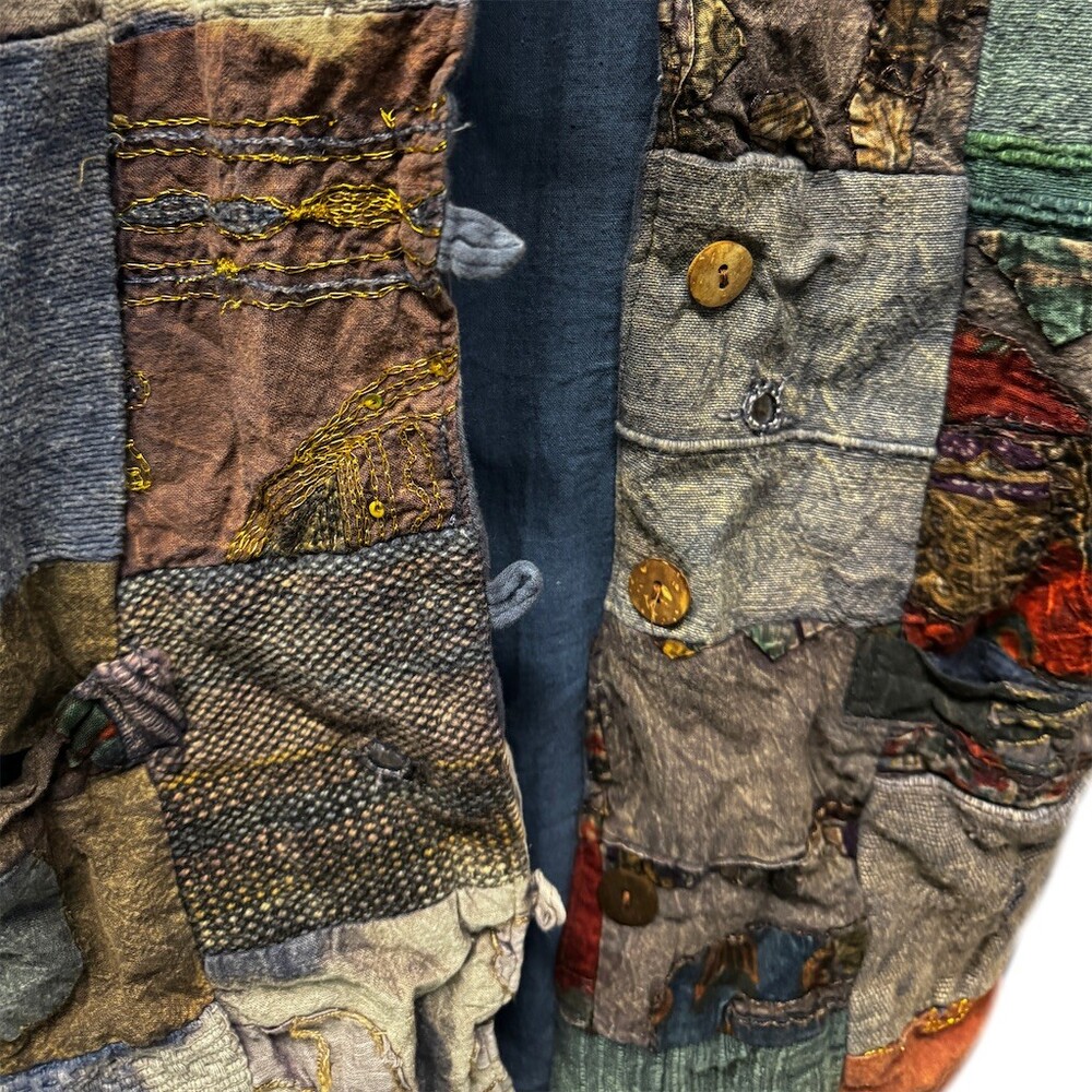 Jacket Womens S Multicolor Boho Patchwork Quilted… - image 2